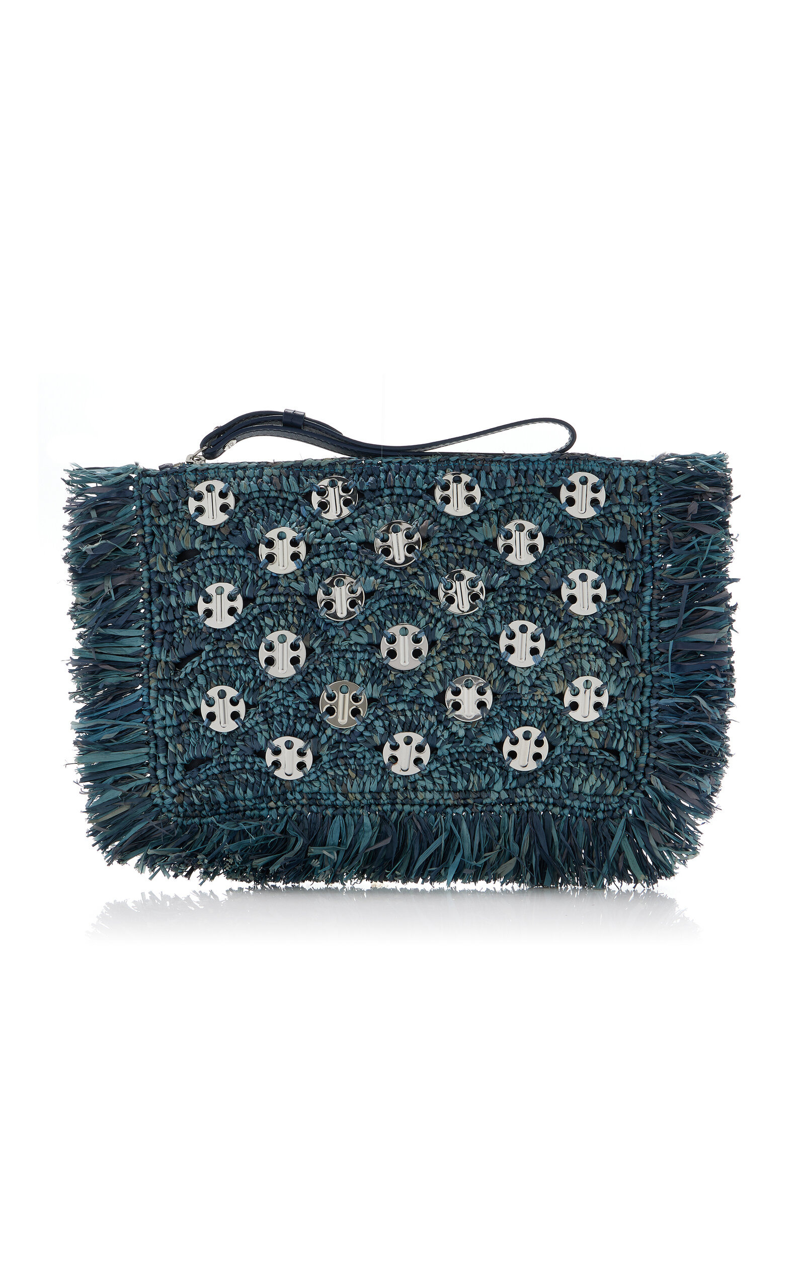 1969 Fringed Raffia Pochette blue - 1