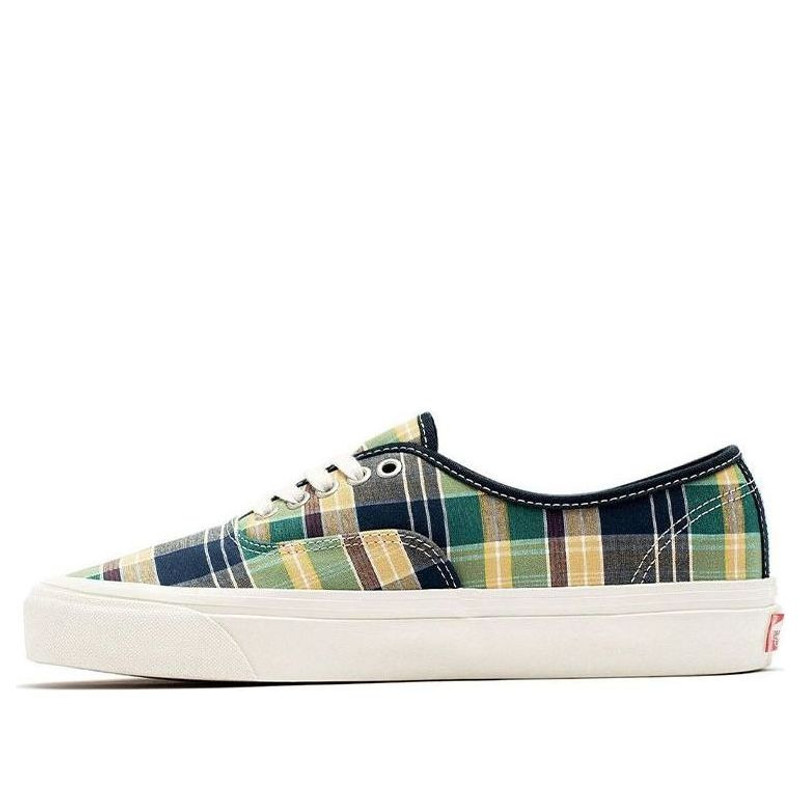 Vans Style 44 Low Tops Casual Skateboarding Shoes Unisex Yellow Green Blue Plaid 'Yellow Green Blue' - 1
