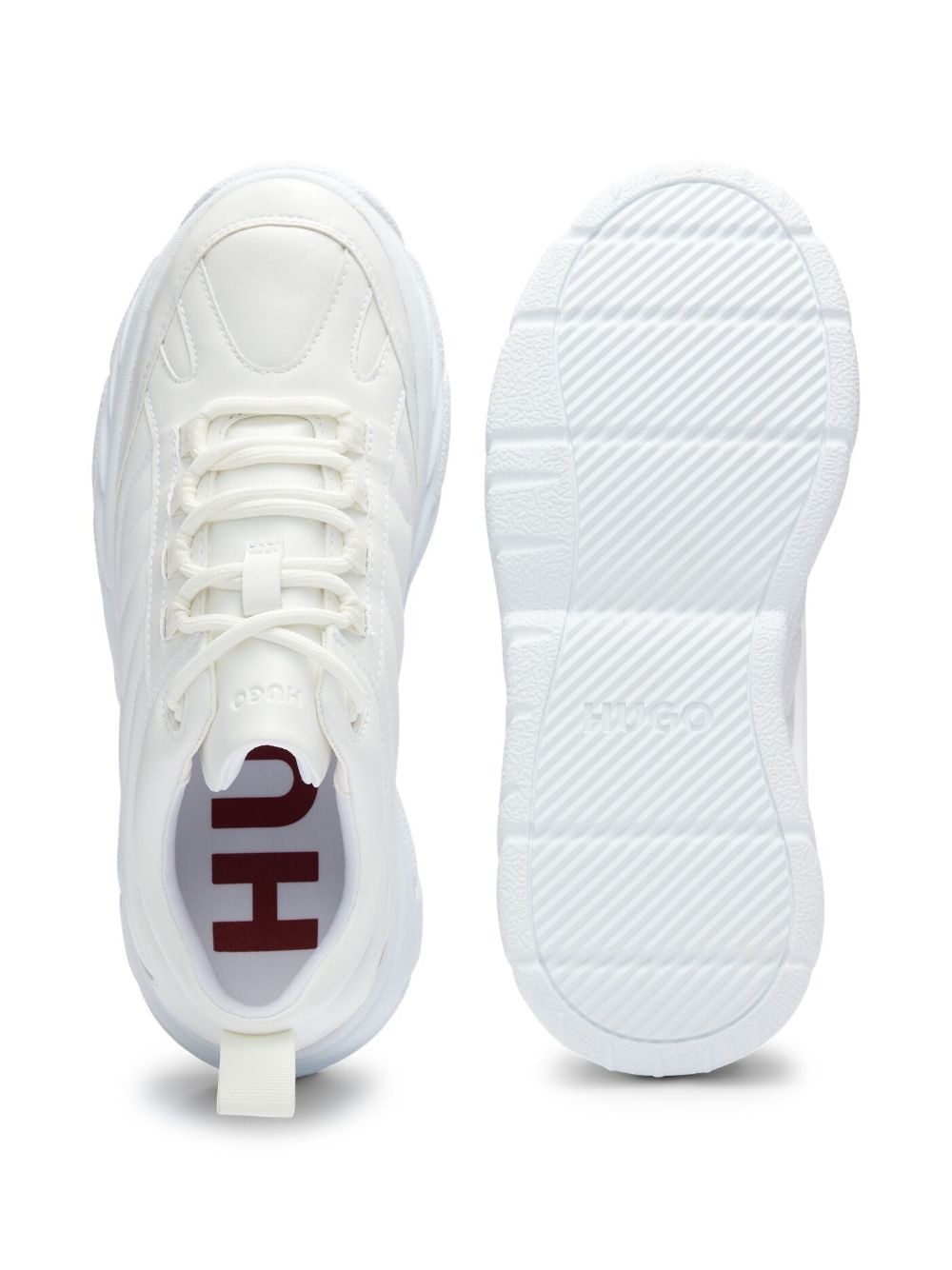 quilted faux-leather sneakers - 4