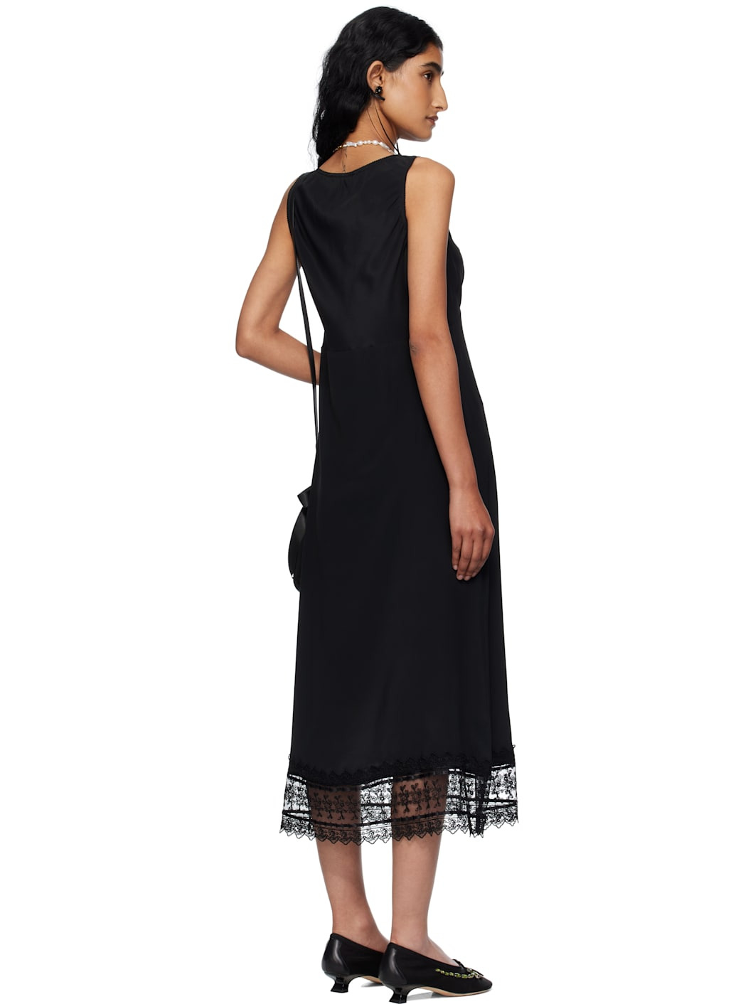 Black Trim Slip Midi Dress - 3