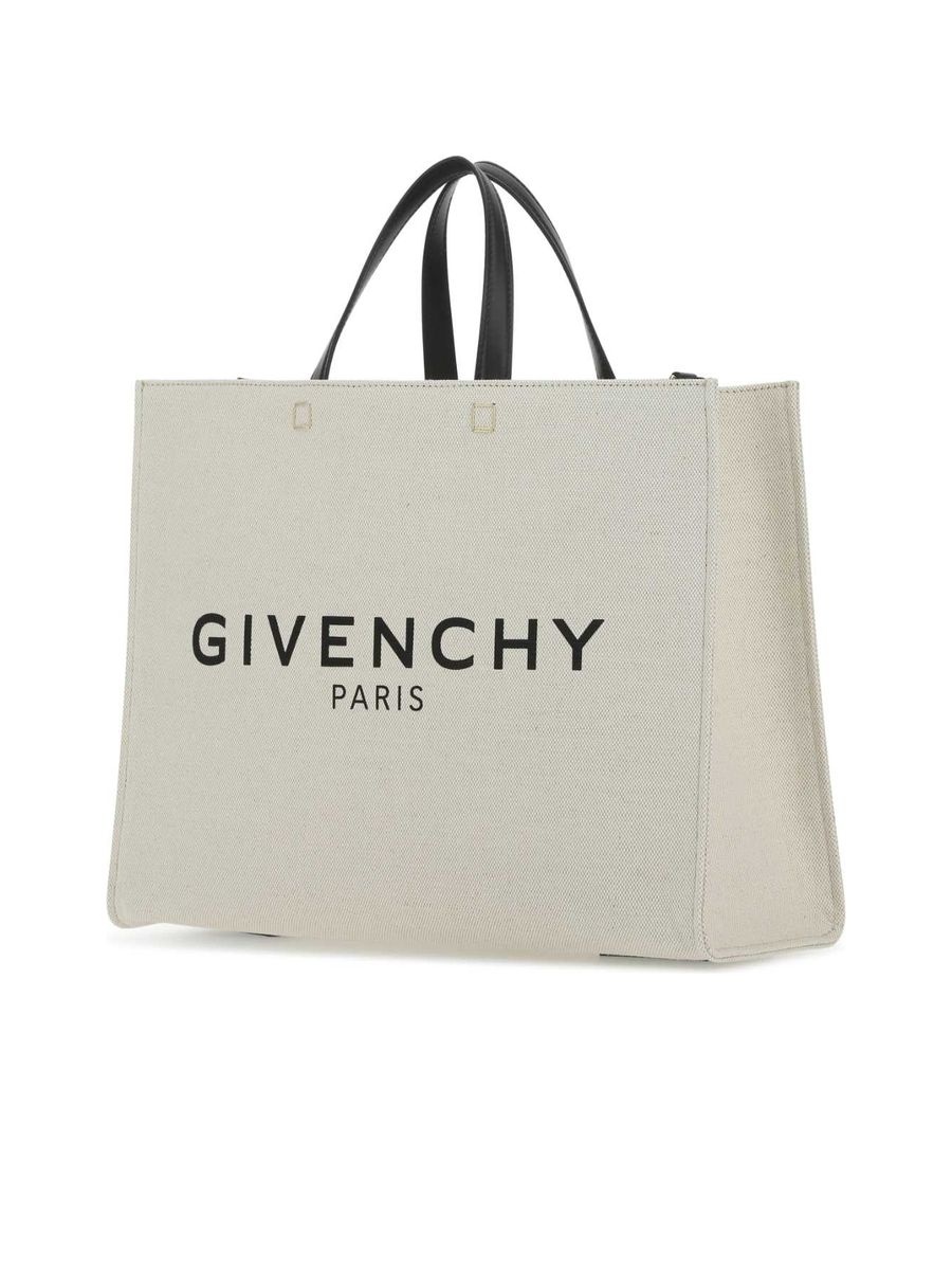 Ivory Canvas Medium G Shopping Bag - 2