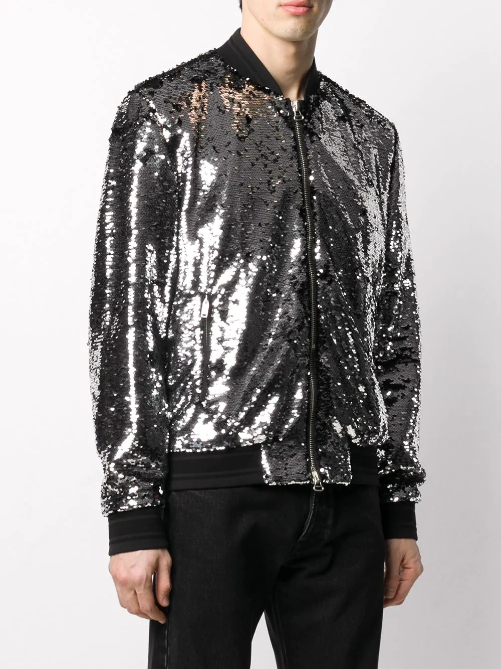 sequinned bomber jacket - 3