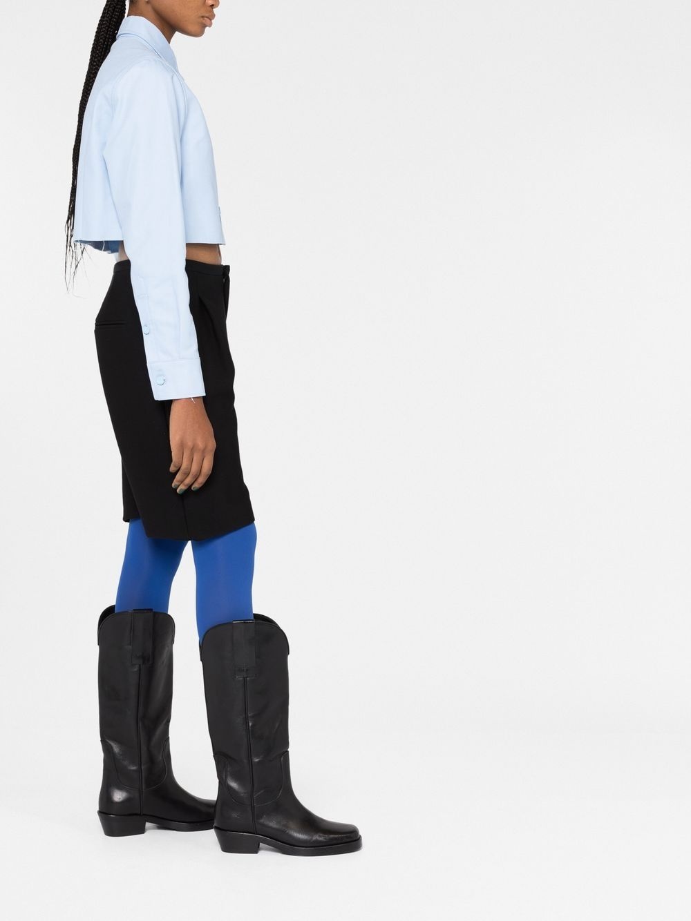 cropped cotton shirt - 6