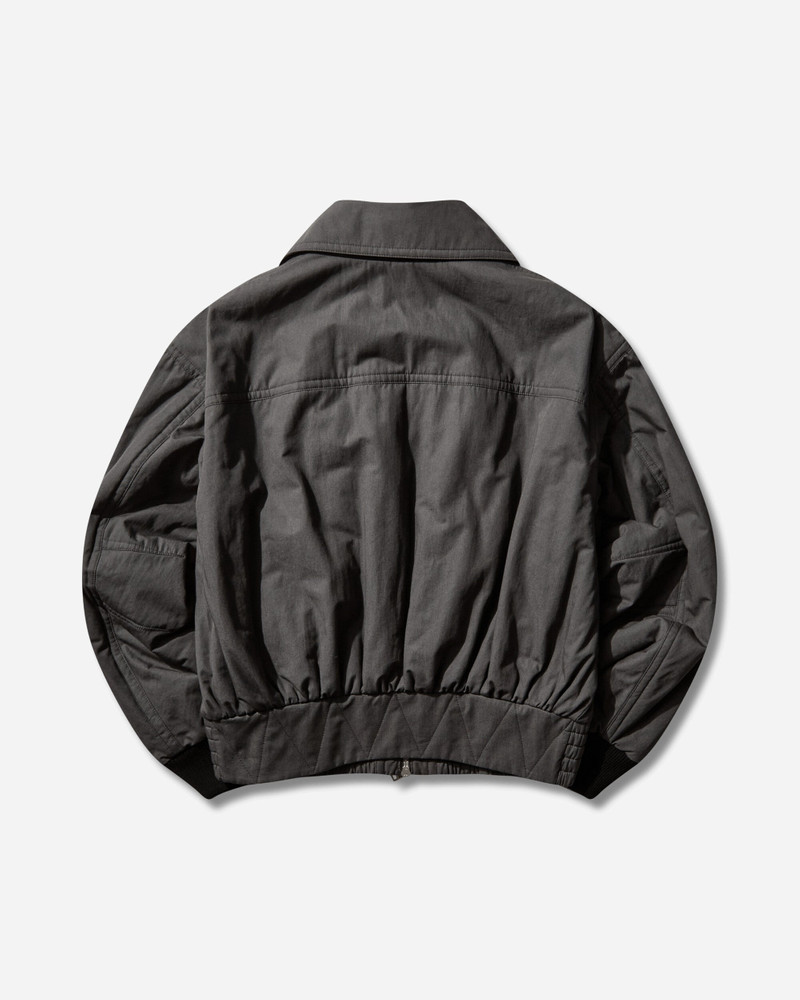Dries Van Noten Men's Overdyed Cotton Bomber Jacket Dark Grey outlook