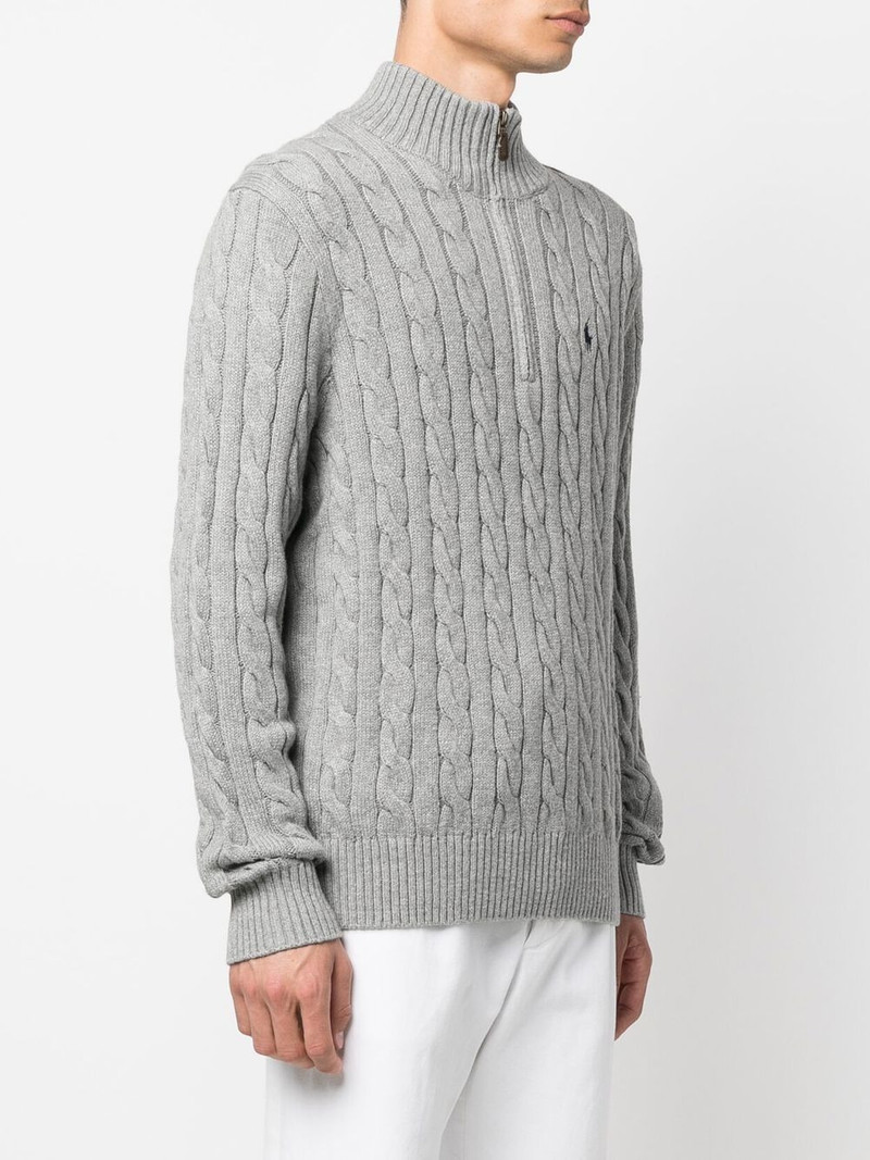 cable-knit half-zip jumper 3