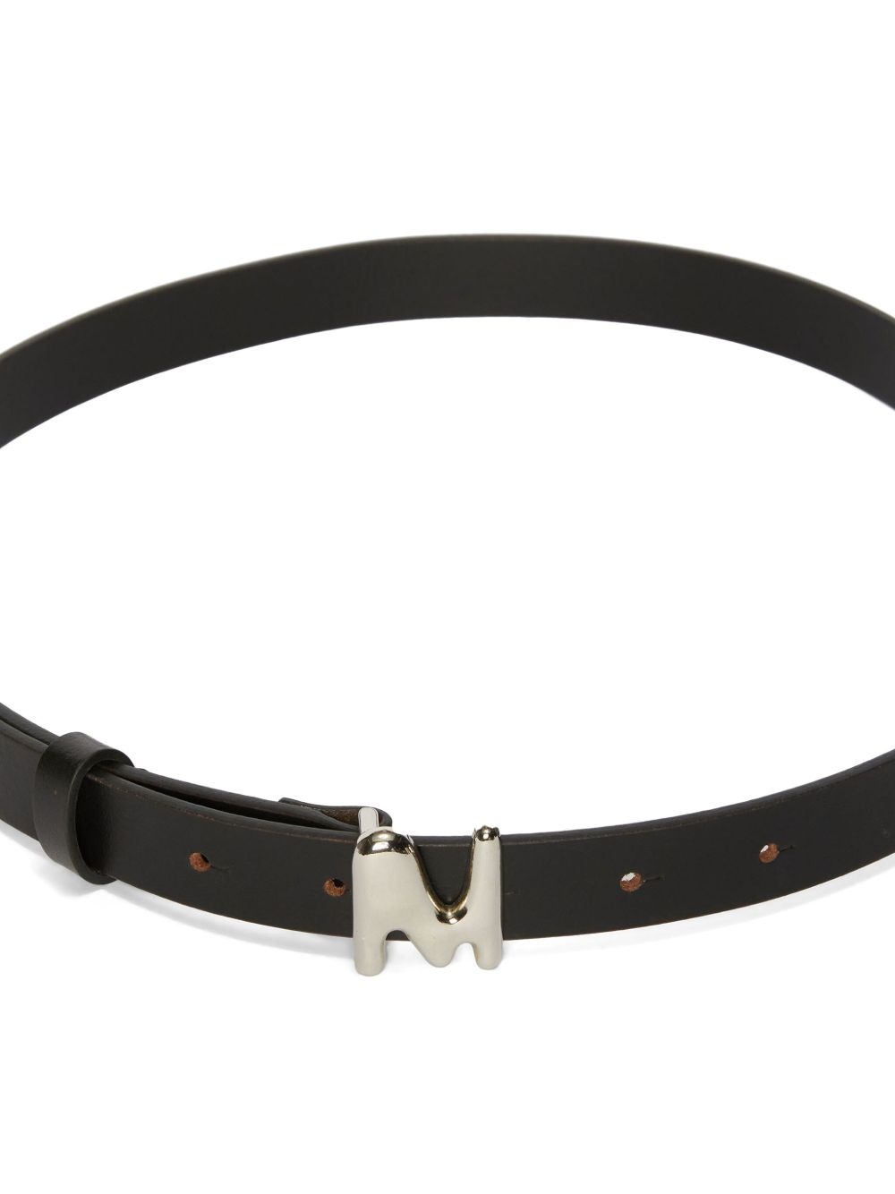 logo-buckle leather belt - 3