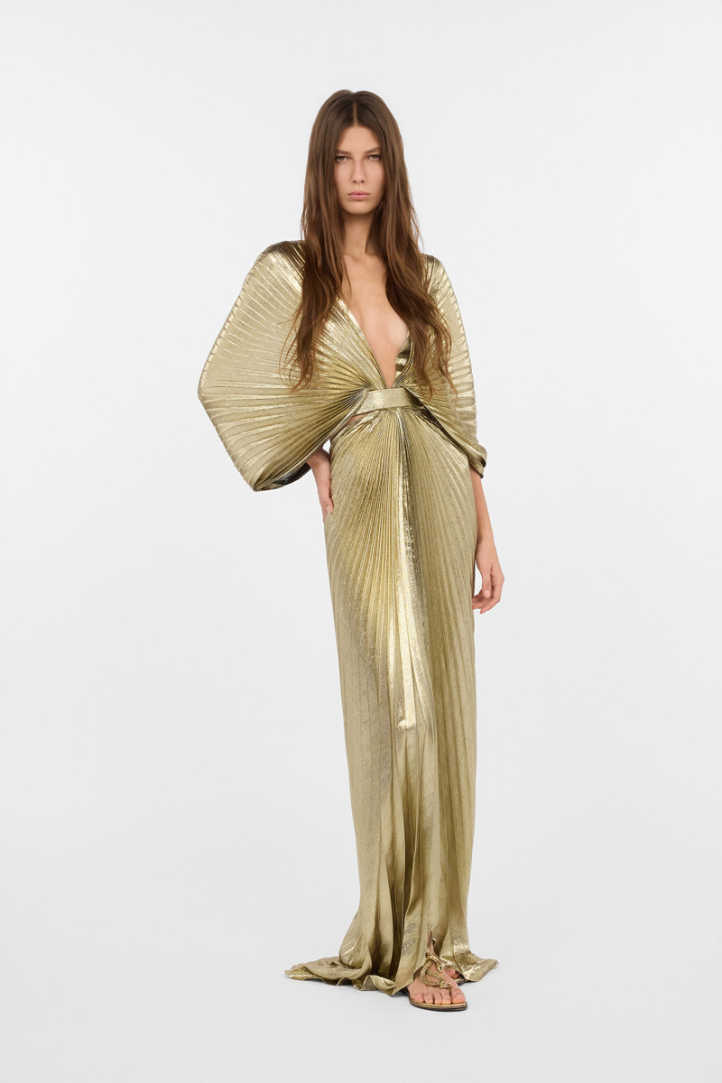 Gold Maxi Dress with Ray Of Gold Motif 3