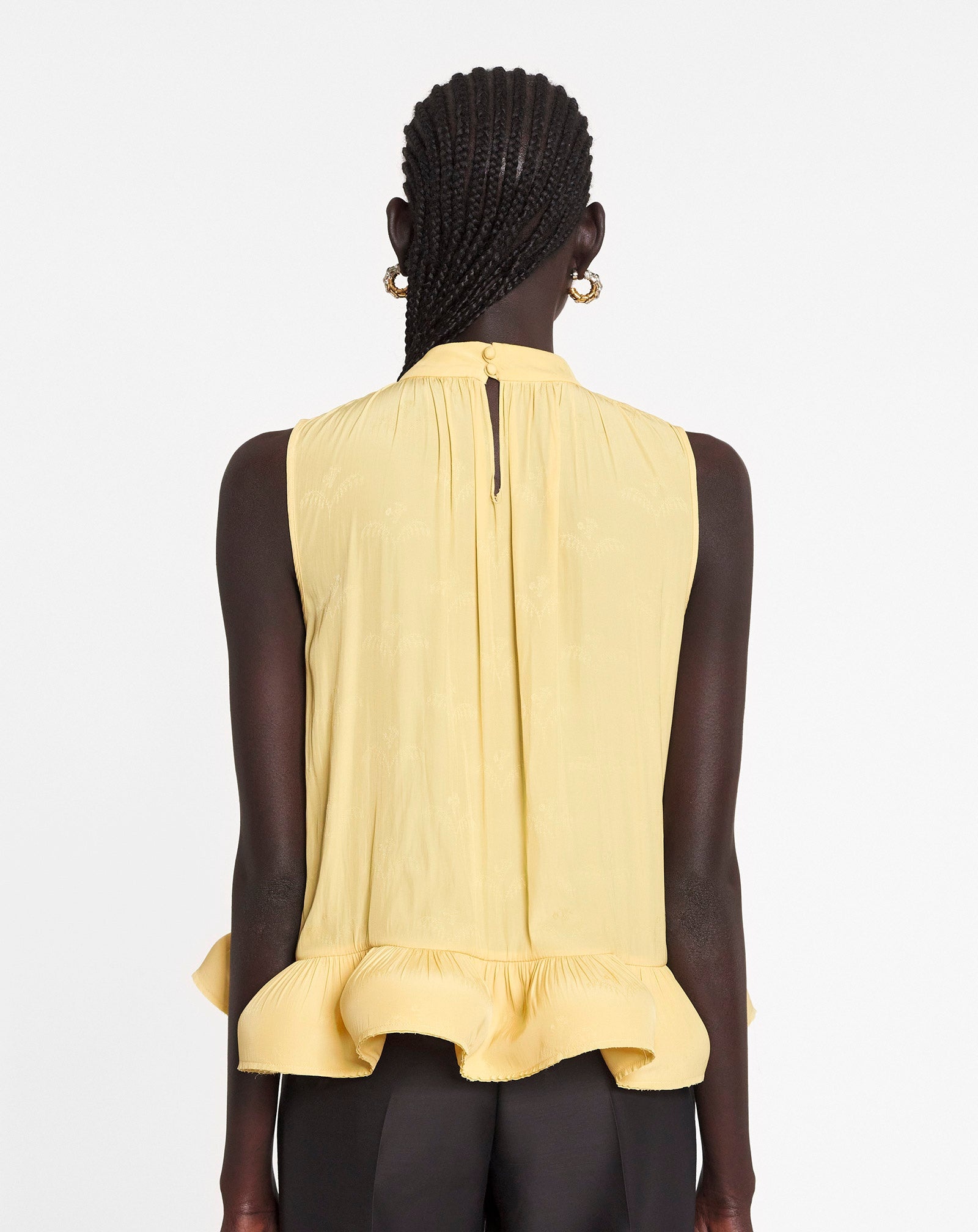 SLEEVELESS JACQUARD CHARMEUSE TOP - 4