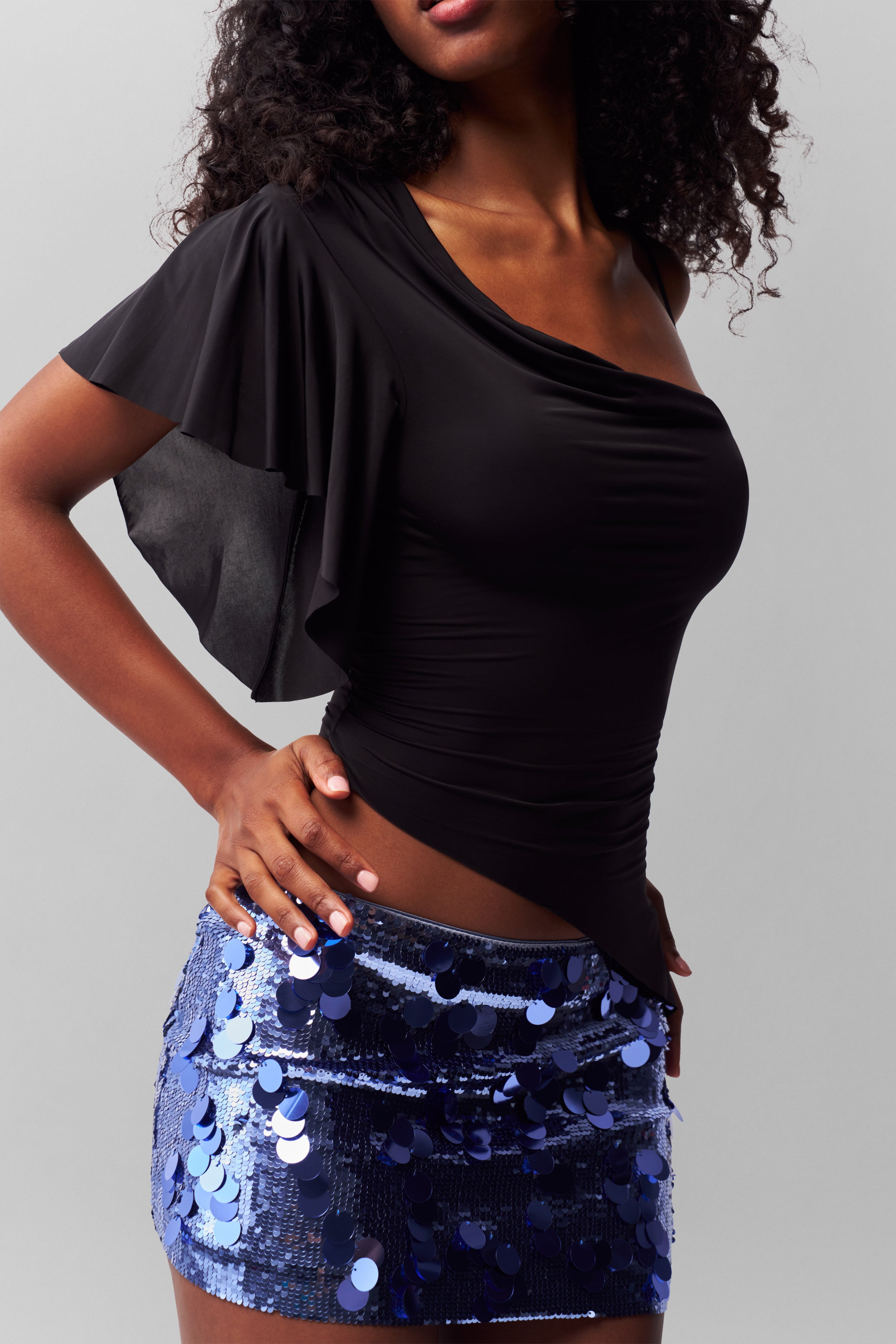 LOW RISE PAILLETTE SKIRT - 4