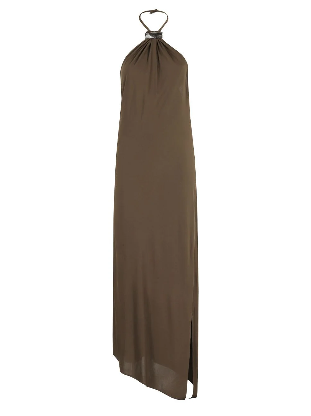 halter-neck asymmetrical midi dress - 1