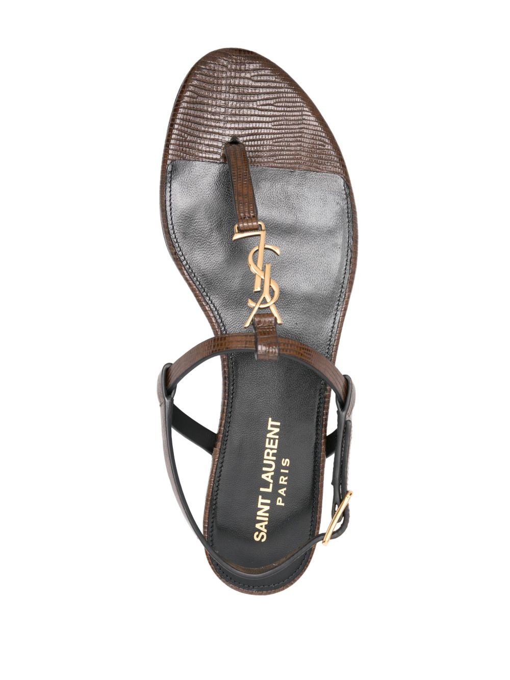 Cassandre-plaque leather sandals - 4