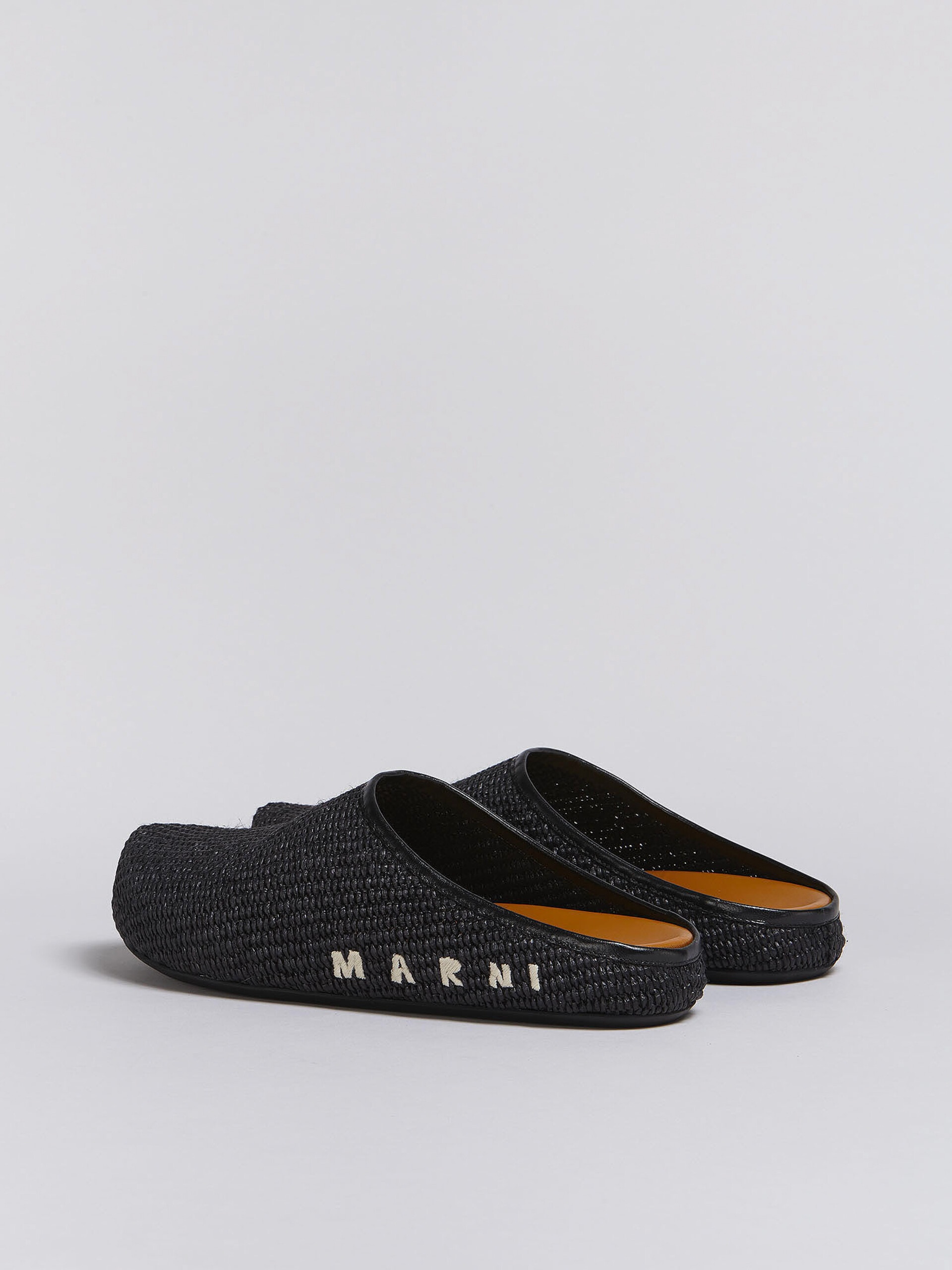 BLACK RAFFIA AND LEATHER FUSSBETT SABOT - 3