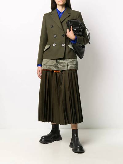 sacai pleated-hem coat outlook