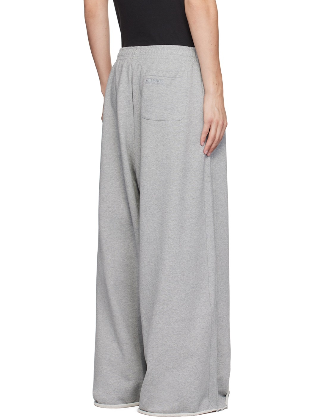Gray Embroidered-Logo Sweatpants - 3