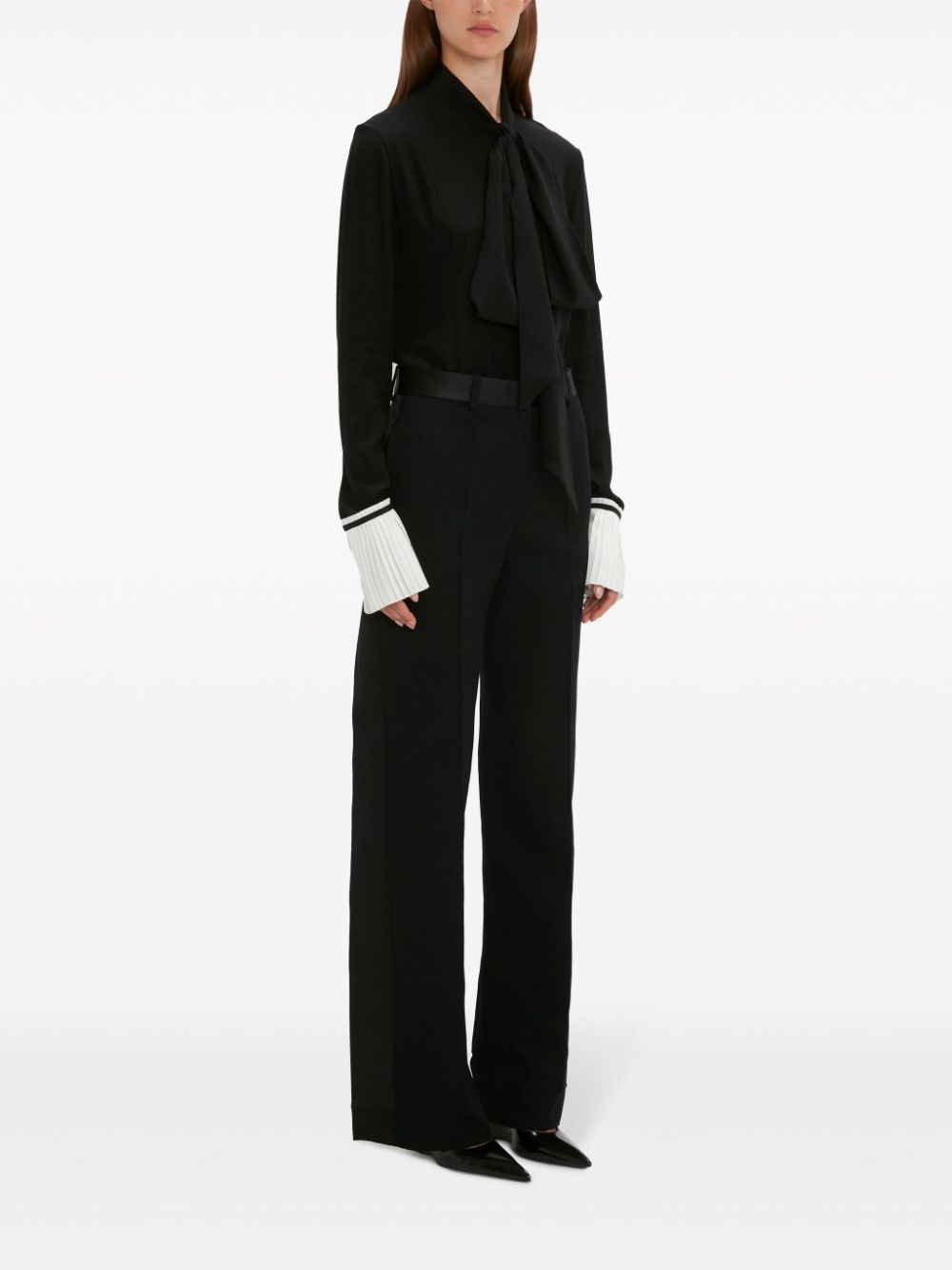 pleat-detail silk blouse - 3