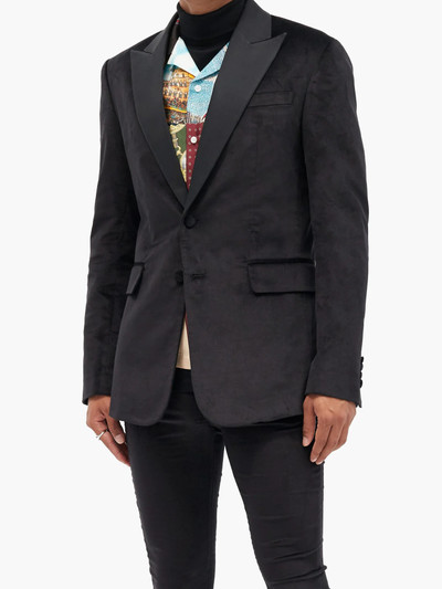 AMIRI Silk peak-lapel single-breasted velvet jacket outlook