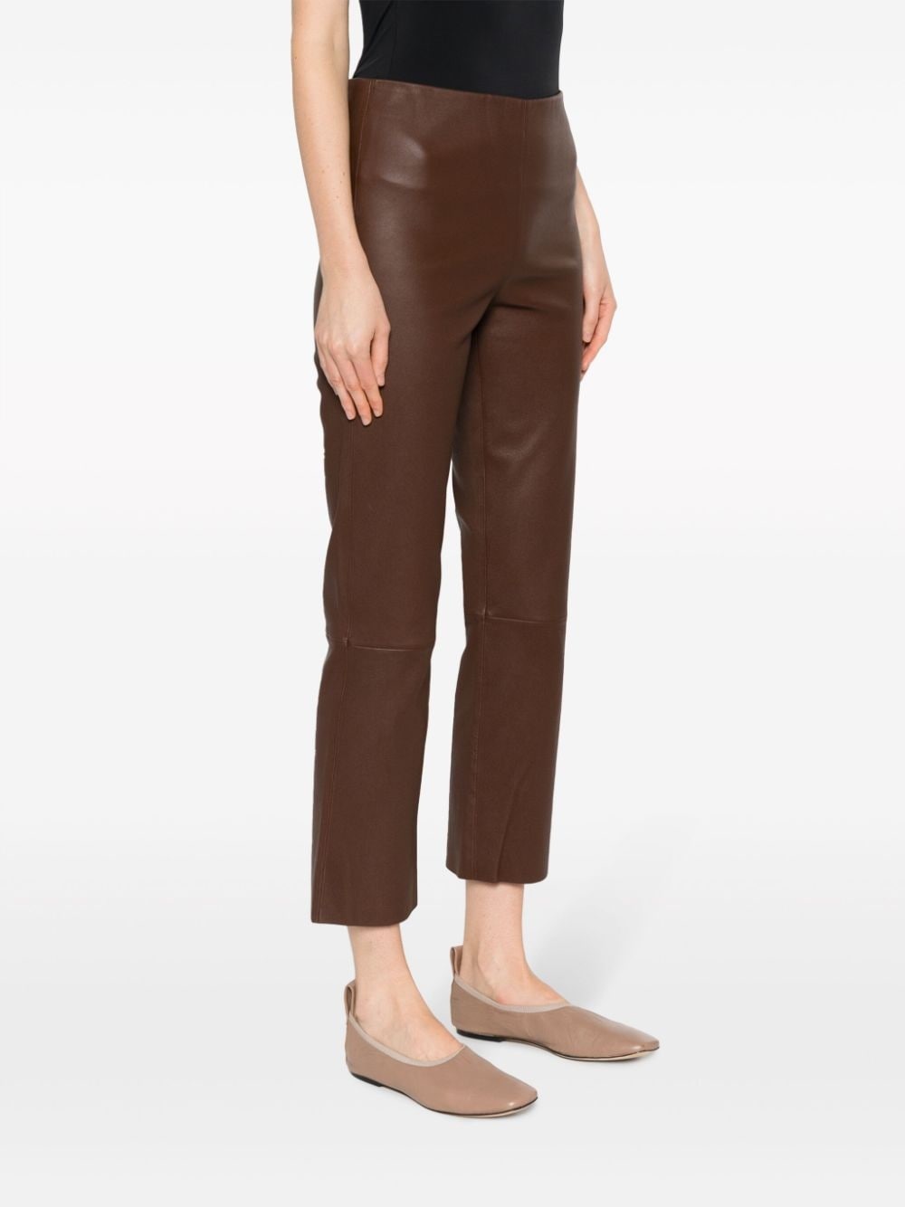 slim-cut leather trousers - 3