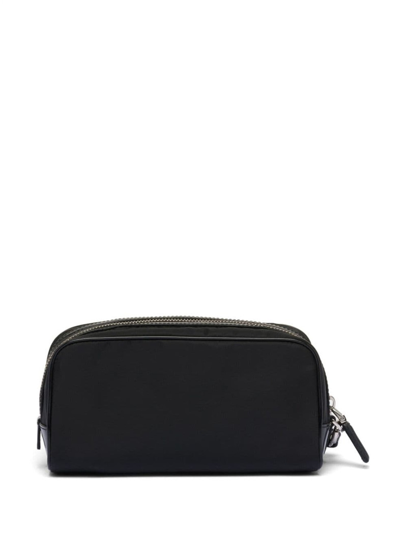 Prada logo-plaque zipped wash bag outlook