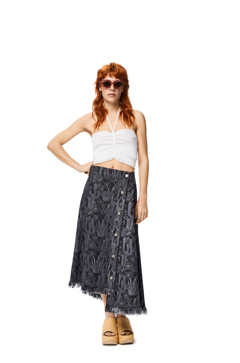 Loewe Cactus skirt in denim outlook