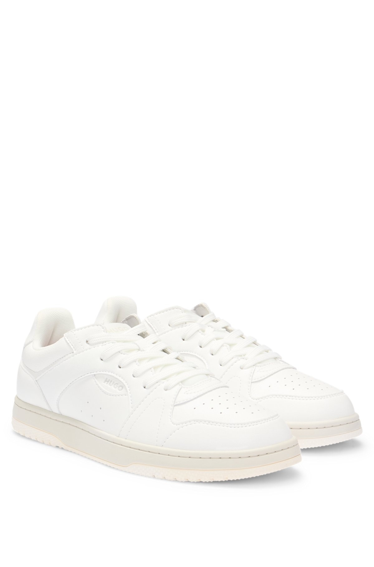 FAUX-LEATHER SNEAKERS WITH CONTRASTING DETAILS - 2