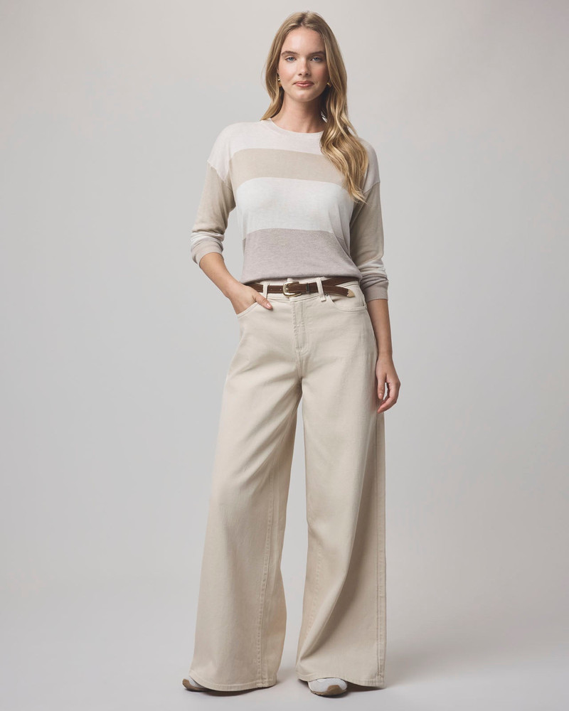 Splendid Georgie Pale Oak Stripe Sweater outlook