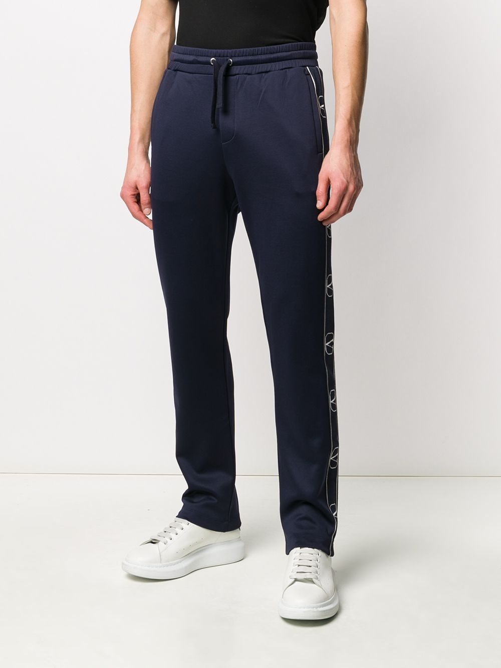 logo tape track pants - 4