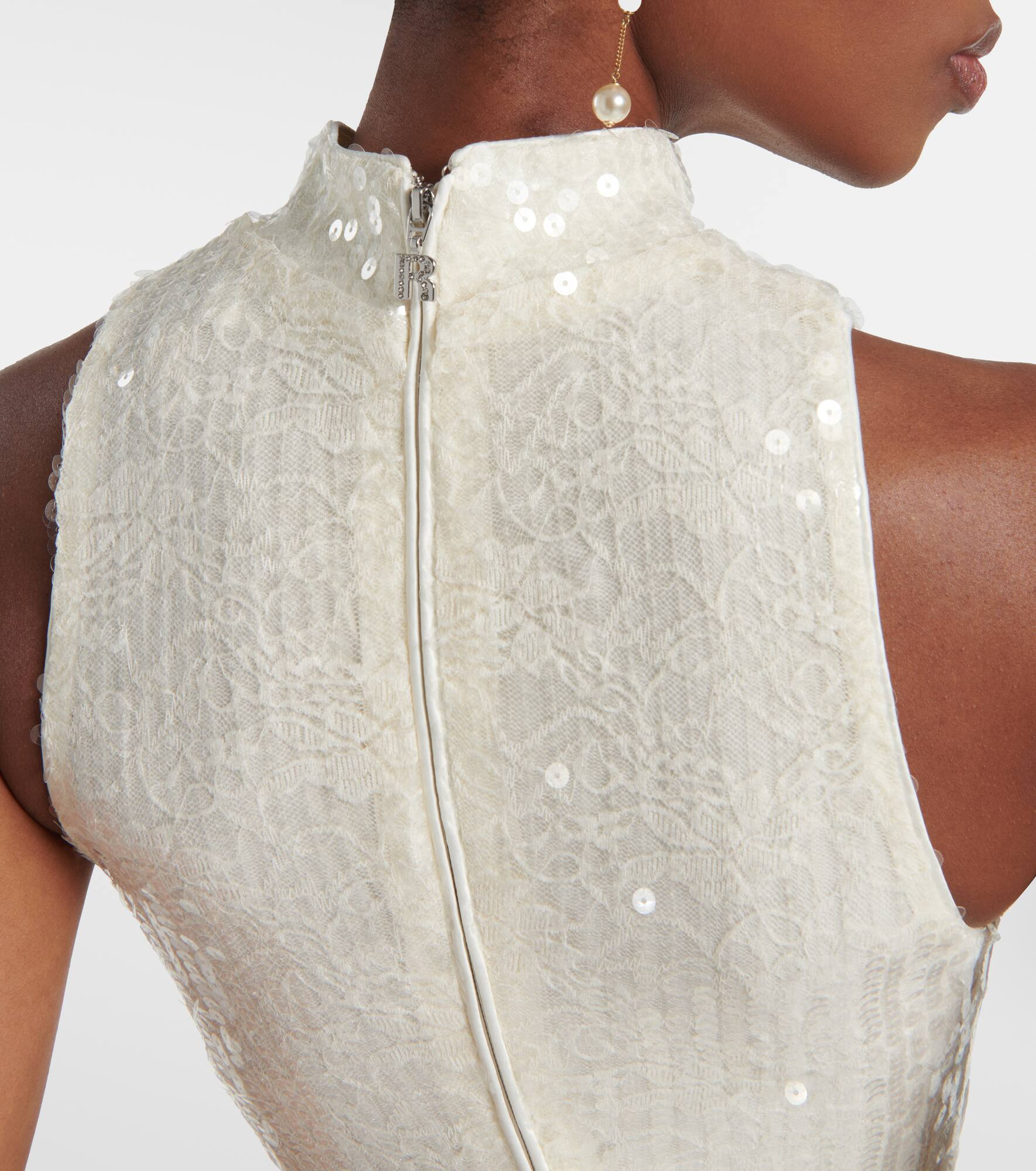 Ruffled sequined halterneck gown - 6