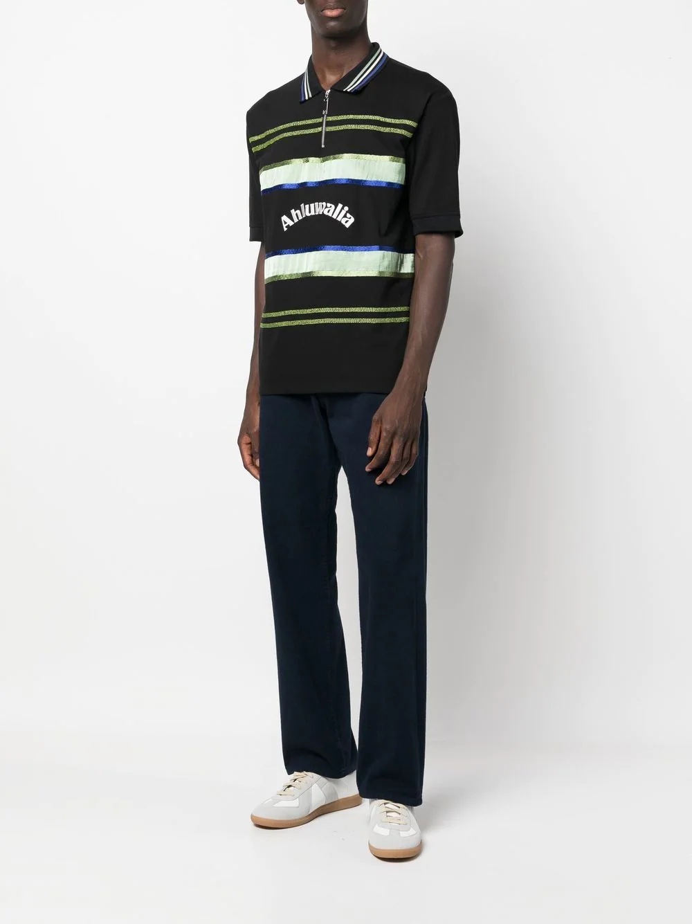 striped short-sleeve polo shirt - 2