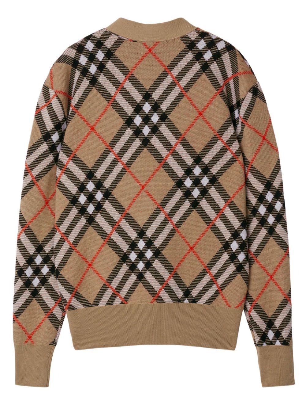 check wool-blend cardigan - 2