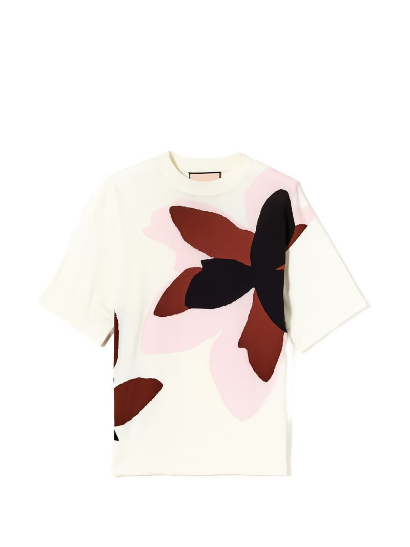 flower intarsia T-shirt 1