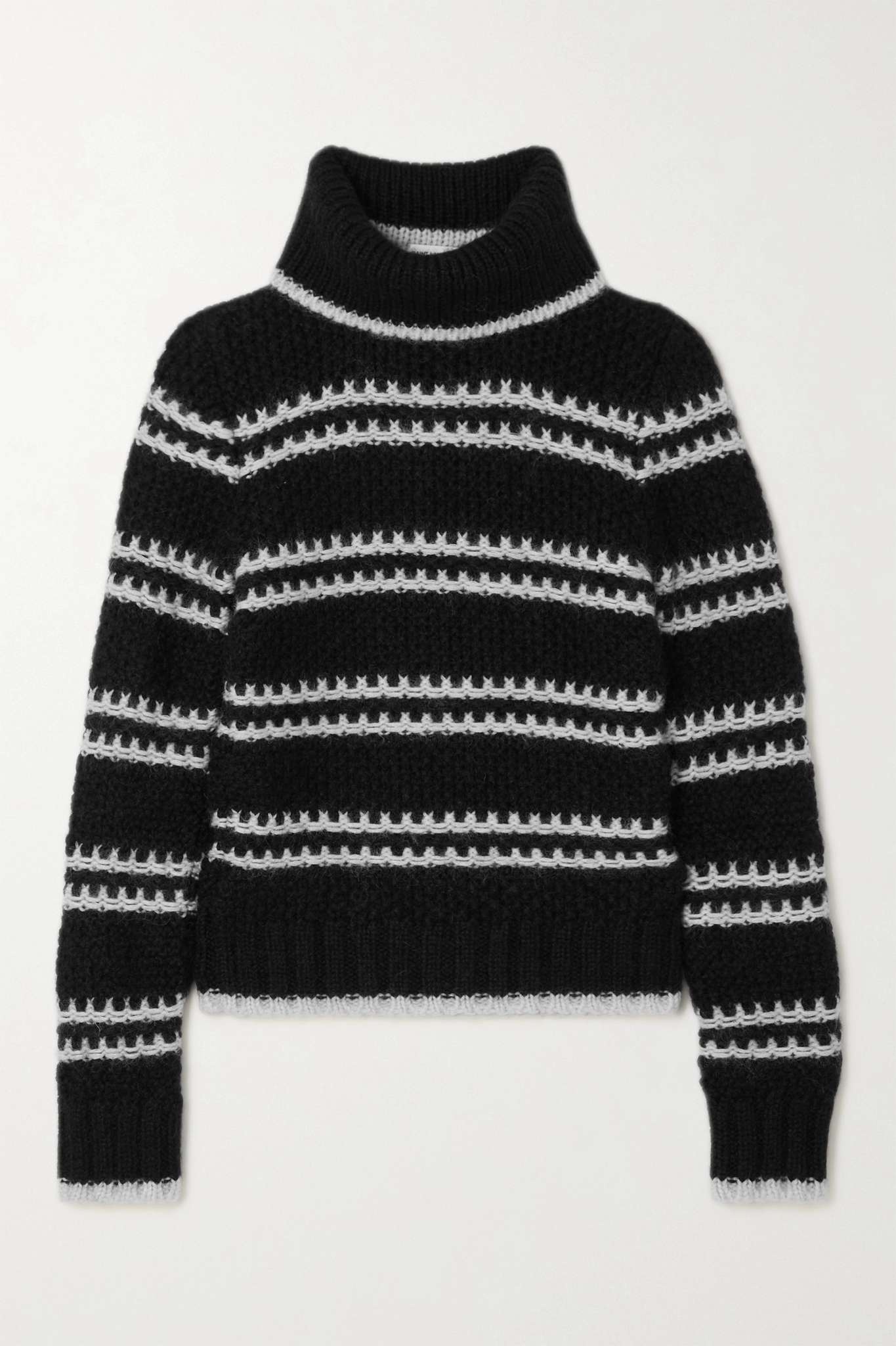 Striped wool-blend turtleneck sweater - 1