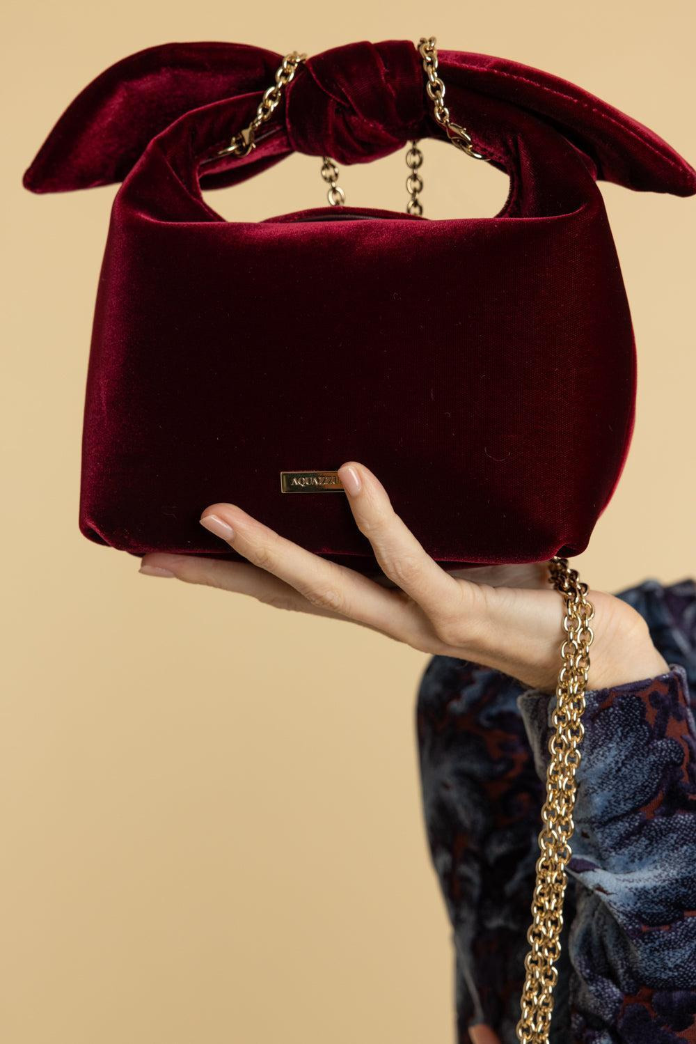 Bow Tie Hobo Mini Bag - Merlot Light Gold - 4