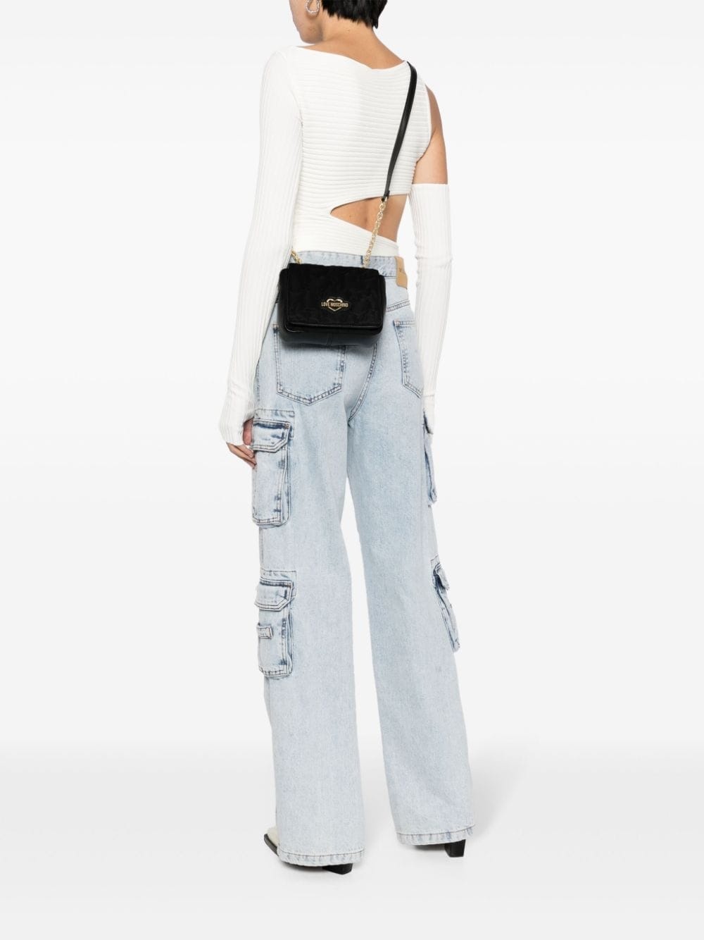 logo-plaque quilted crossbody bag - 2