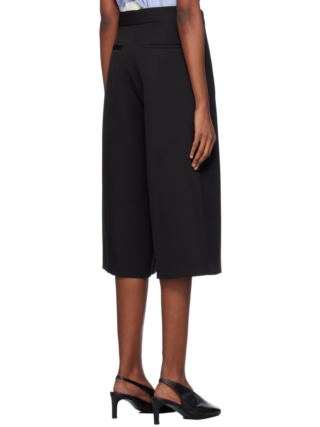 Black Pinched Seam Trousers - 3