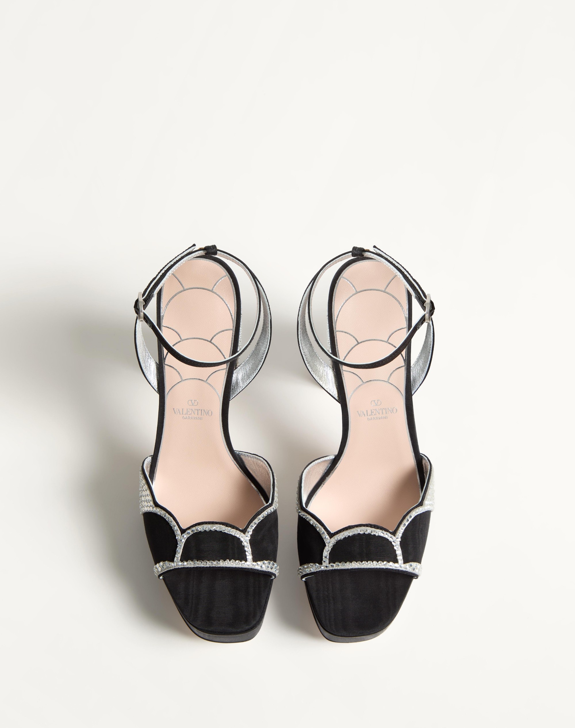 BOWOW PLATFORM SANDAL IN MOIRÉ FABRIC WITH CRYSTALS 115MM - 4