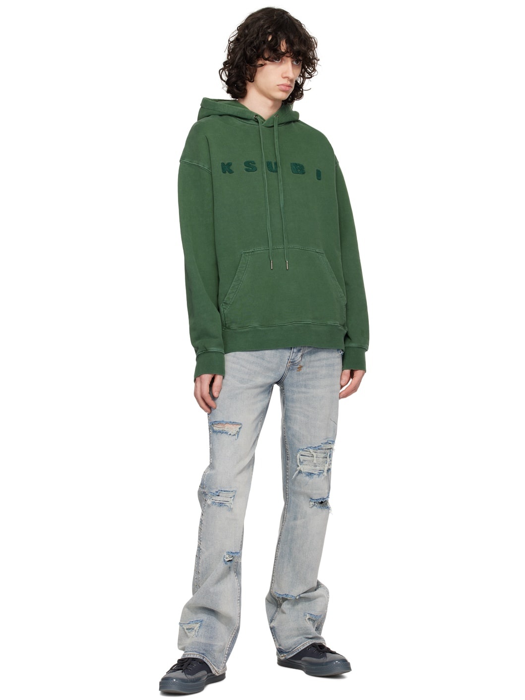 Green Blocked Biggie Hoodie - 4