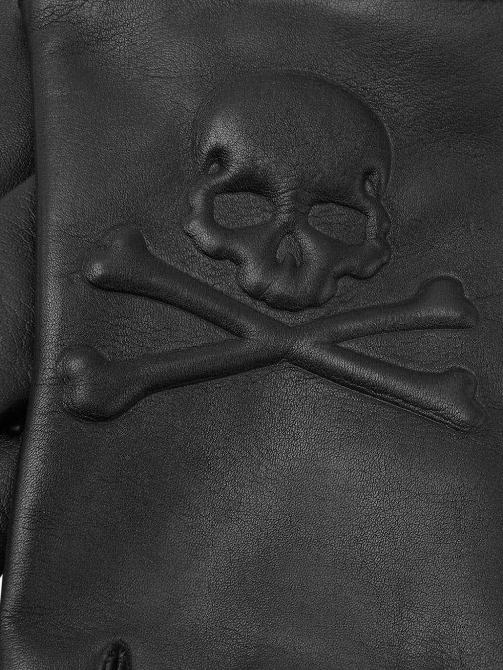 skull-patch leather gloves - 2