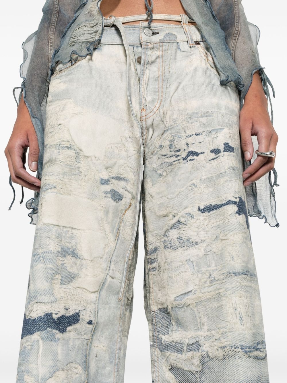 low-waist flared trousers - 5