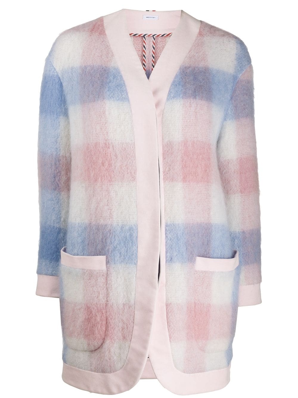 oversized check cardigan - 1