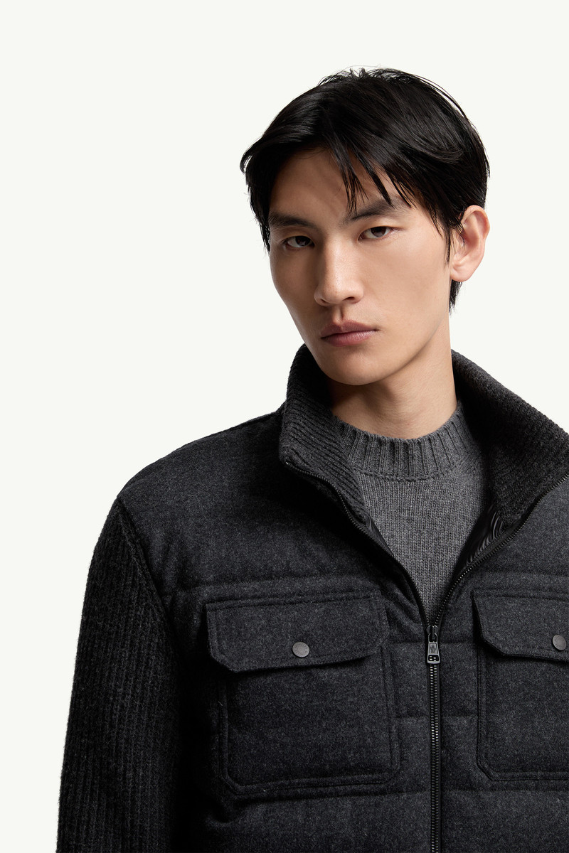 Padded Wool Zip-up Cardigan 6