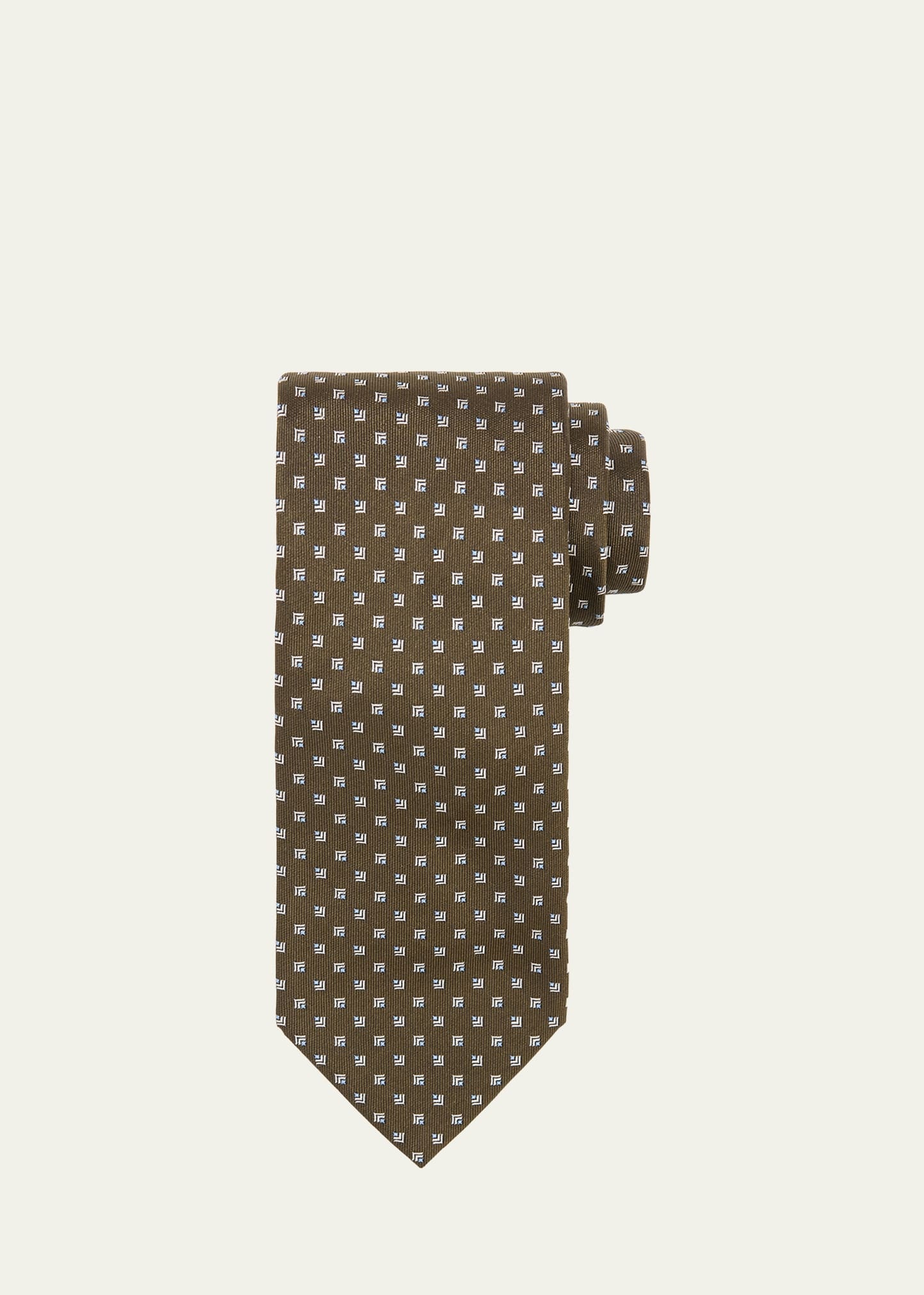 Men's Micro-Geometric Silk Tie - 1