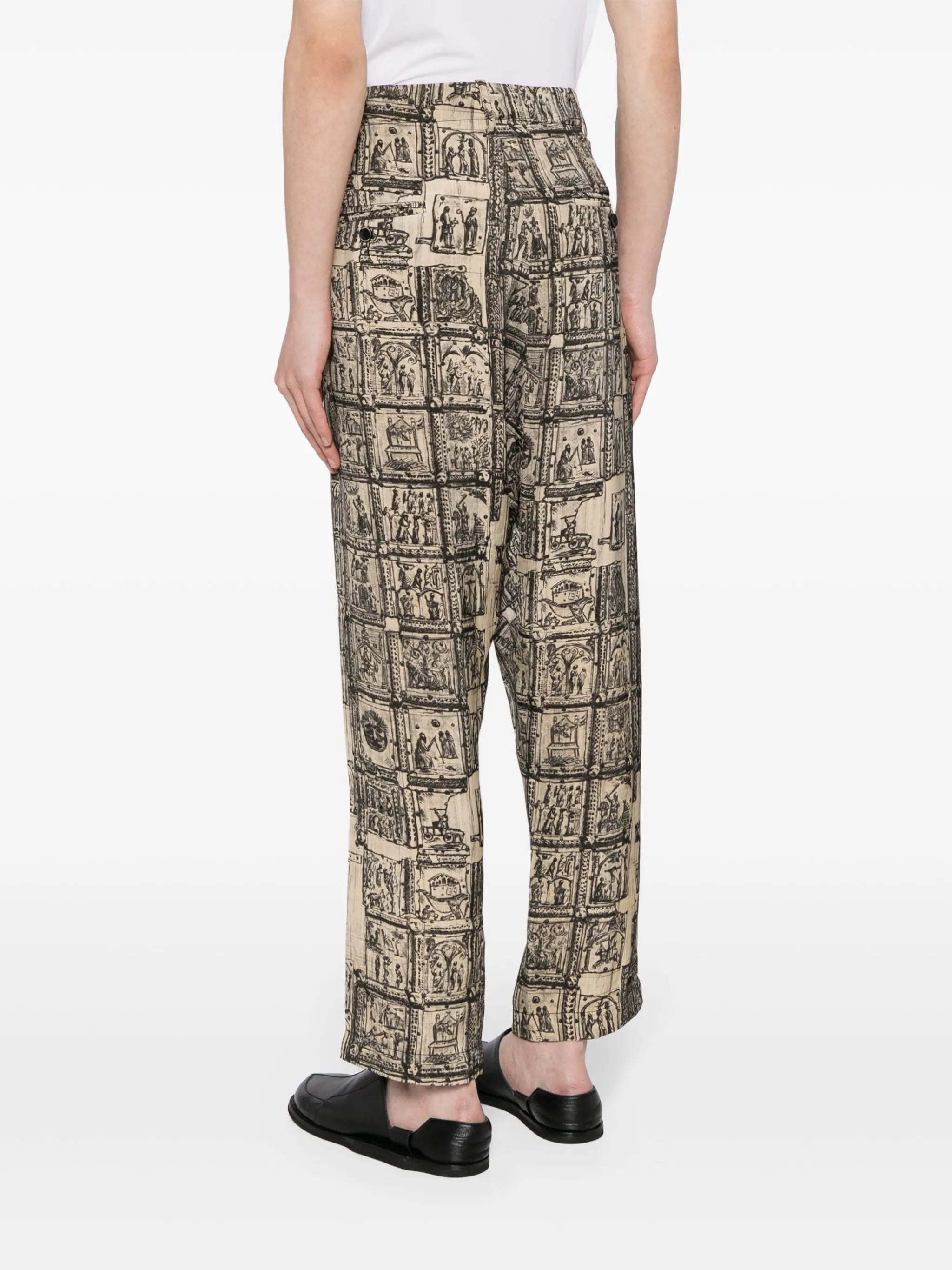GRAPHIC-PRINT STRAIGHT-LEG TROUSERS - 4
