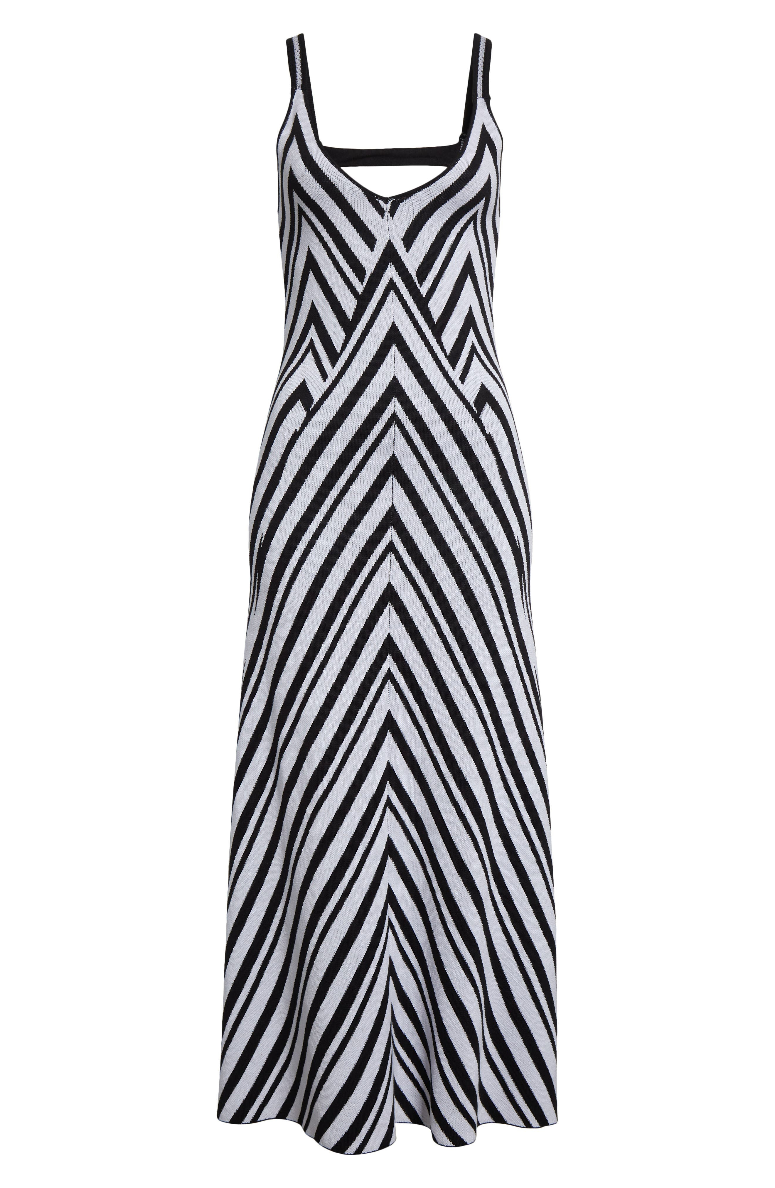 FARM Rio Chevron Stripe Sweater Dress in Black And White at Nordstrom - 5