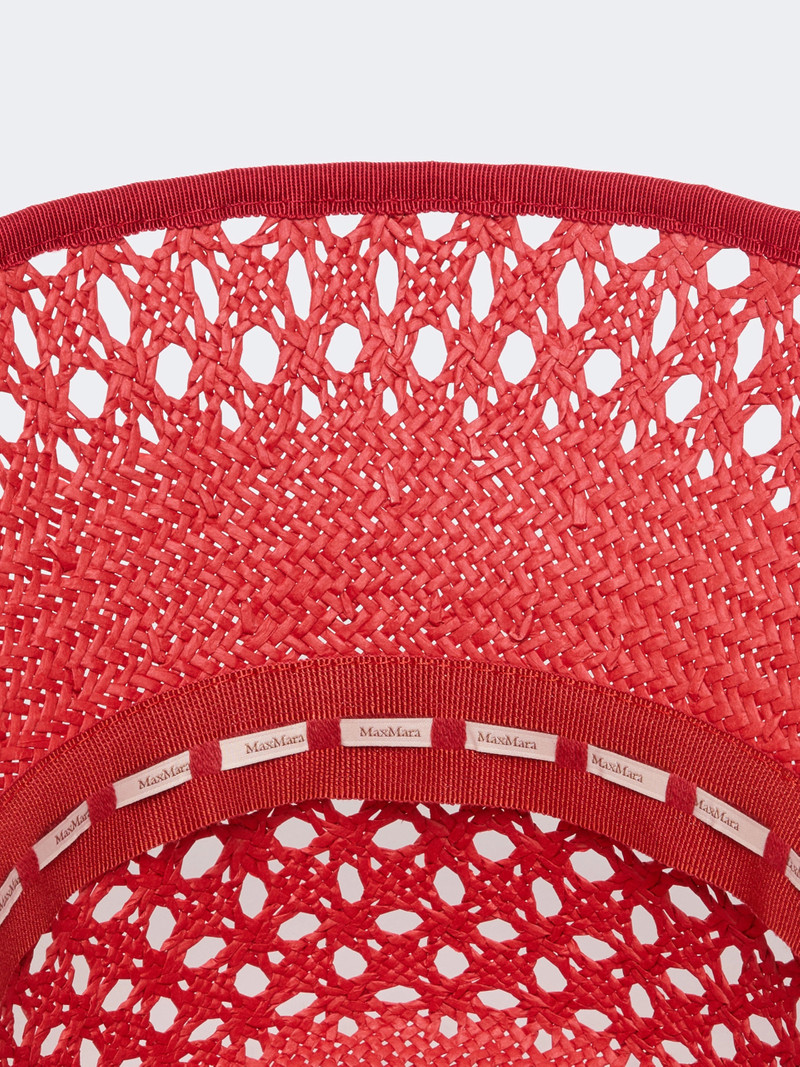Max Mara MORA Paper yarn bucket hat - RED outlook