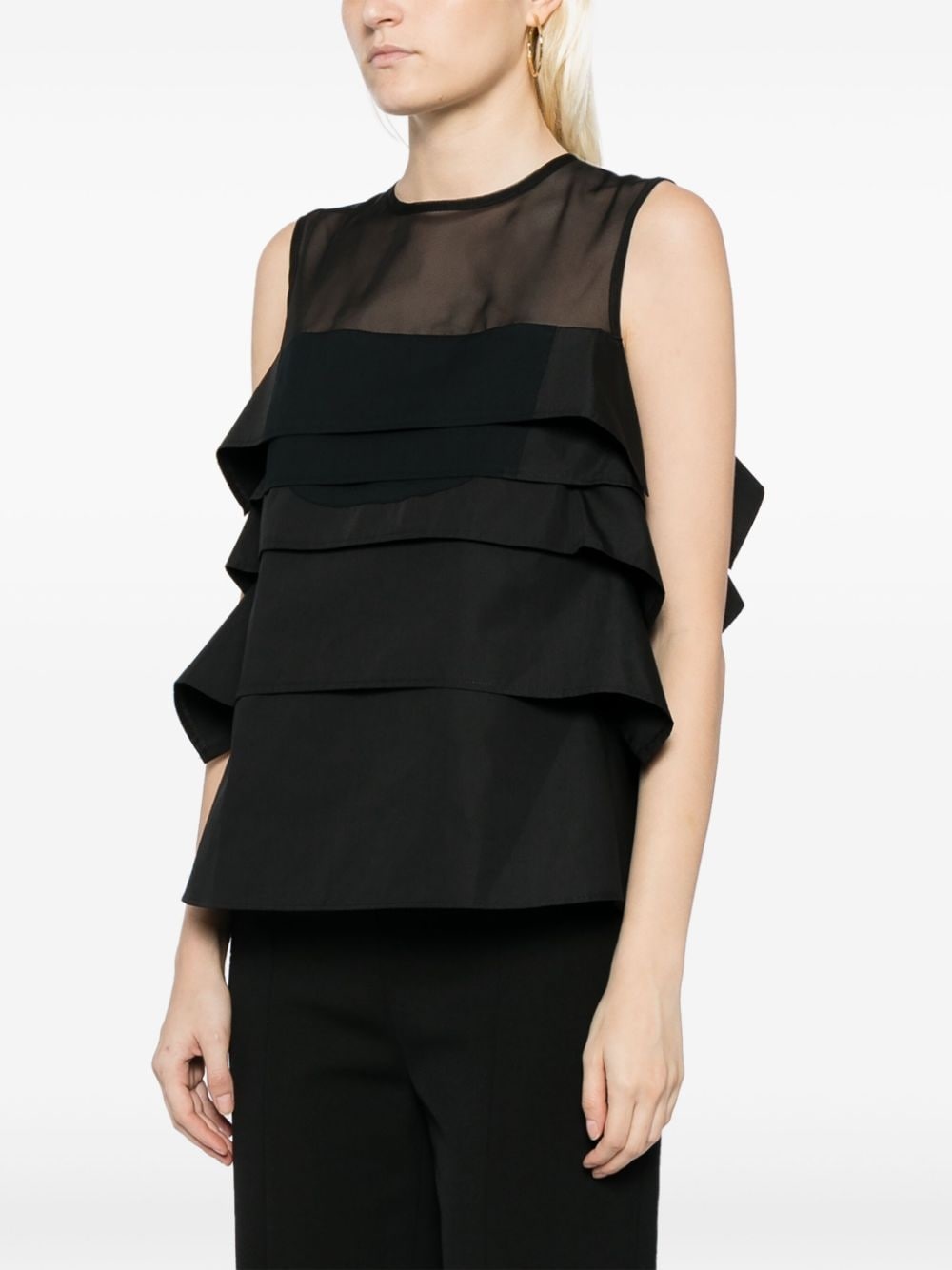 ruffled sleeveless blouse - 6
