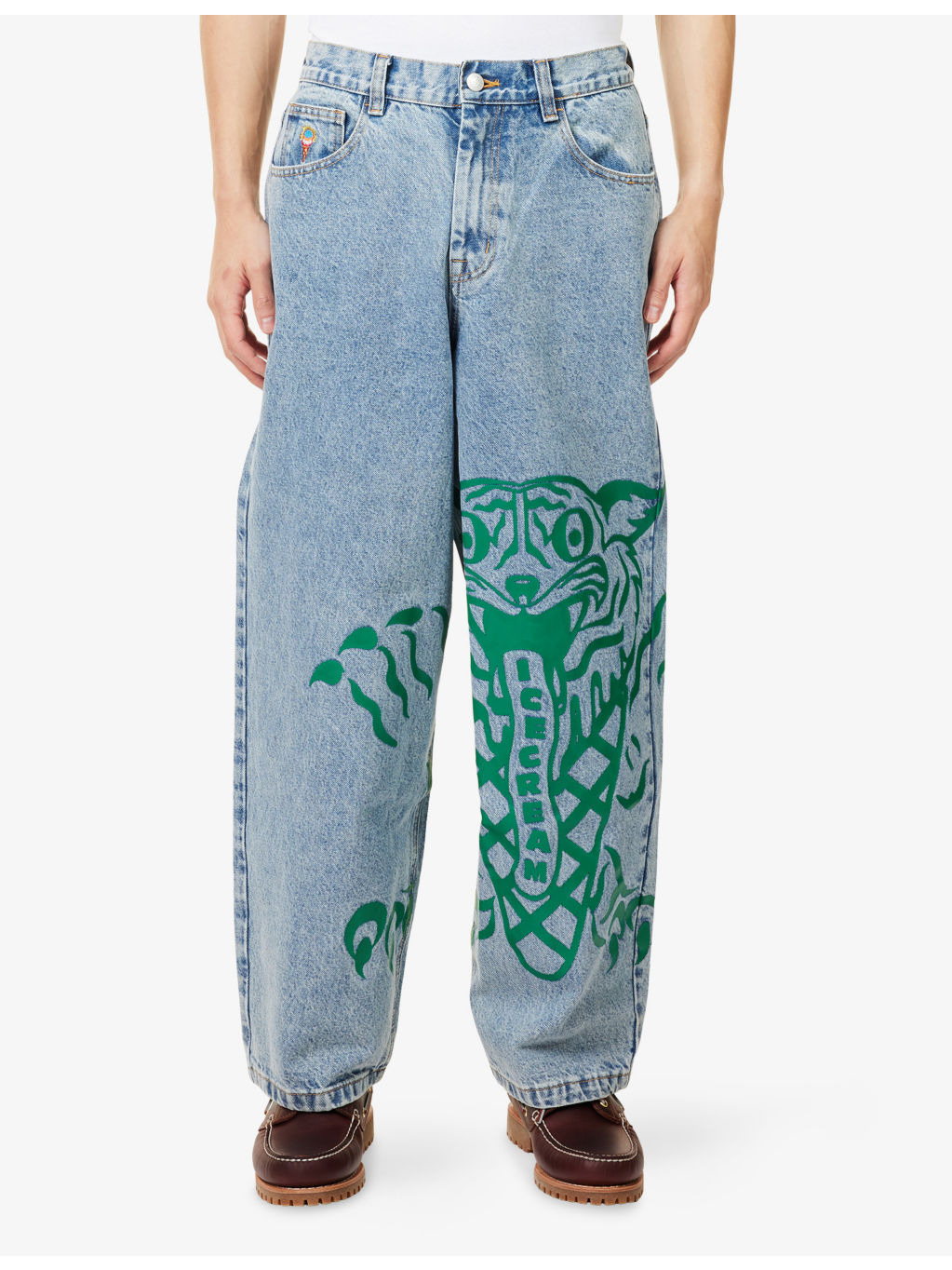 Triple Scoop Wide-Leg Denim Jeans - 3