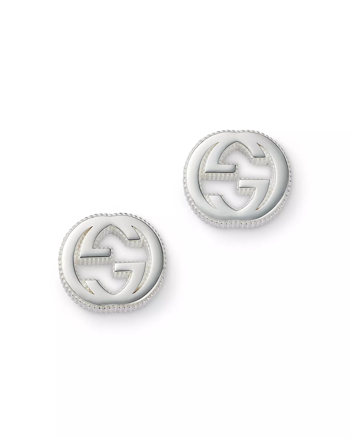 Sterling Silver Interlocking G Stud Earrings - 4