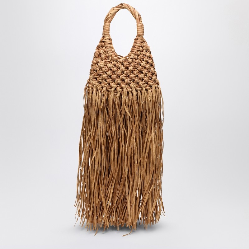 Hibourama - Hibourama Natural leather and raffia fringed Vannifique bag - 2
