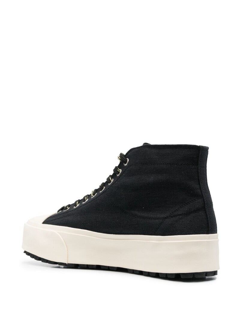 high-top chunky canvas sneakers - 3