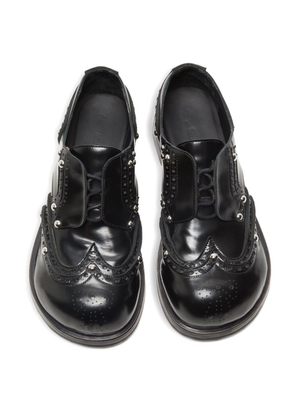 studs-embelishment leather derby shoes - 3